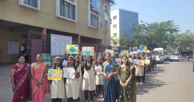 विद्यार्थ्यांची मतदार जागृती रॅली तळेगावात उत्स्फूर्त