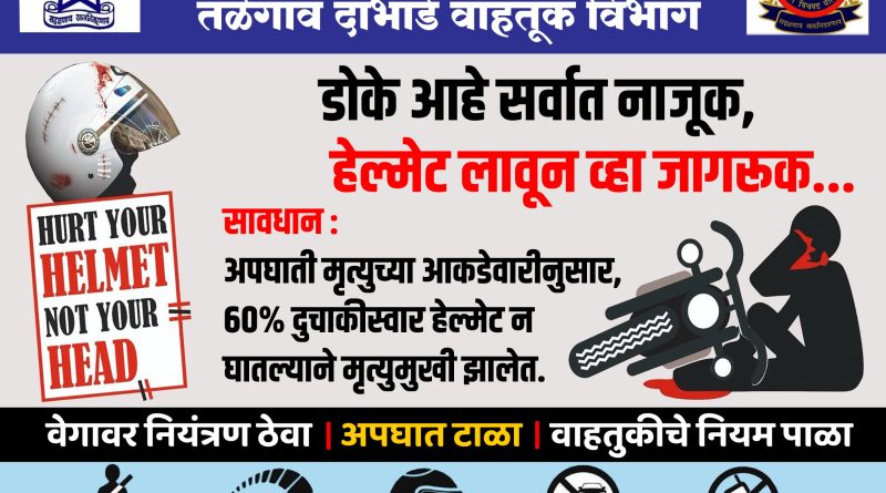 “डोके सुरक्षित तर जीव सुरक्षित!” — हेल्मेटचा वापरच अपघातावर रामबाण उपाय