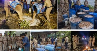 पवन मावळ तालुक्यात अवैध दारू बनविण्याच्या ठिकाणांवर पोलीसांची धाड,लाखो रुपयांचे कच्चे रसायन जप्त